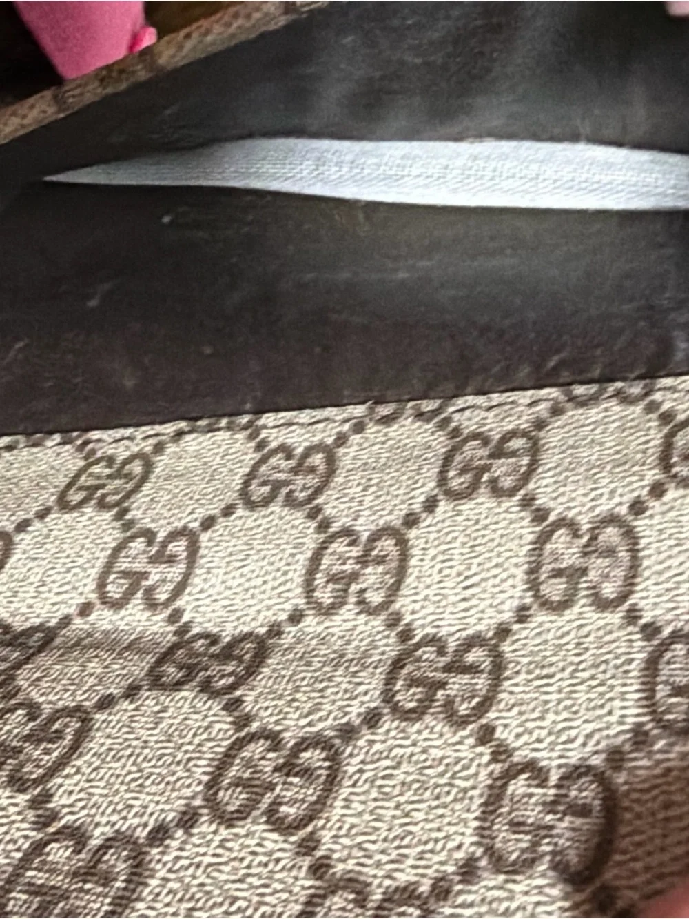 Gucci Beige and Brown GG Monogram Clutch and wallet Set with Gold-Tone Accents